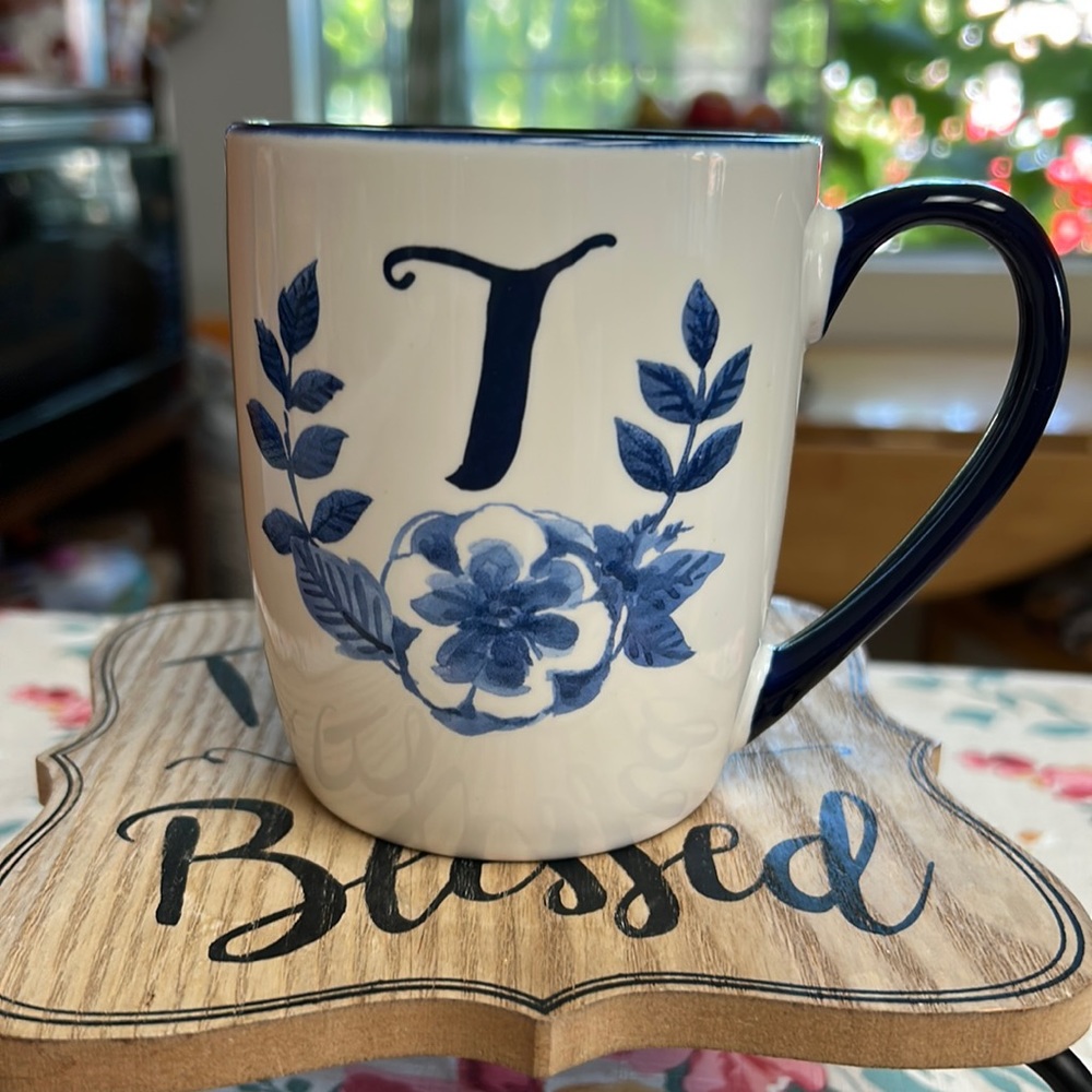 Kirkland’s Monogram with Letter “T” Coffee Tea Mug/Cup New Never Used